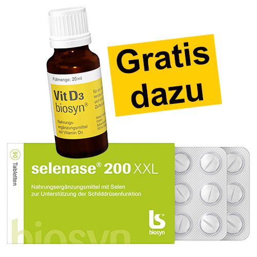 SELENASE 200 XXL 90 Tabletten (+ GRATIS Vit D3 Tropfen 20ml)